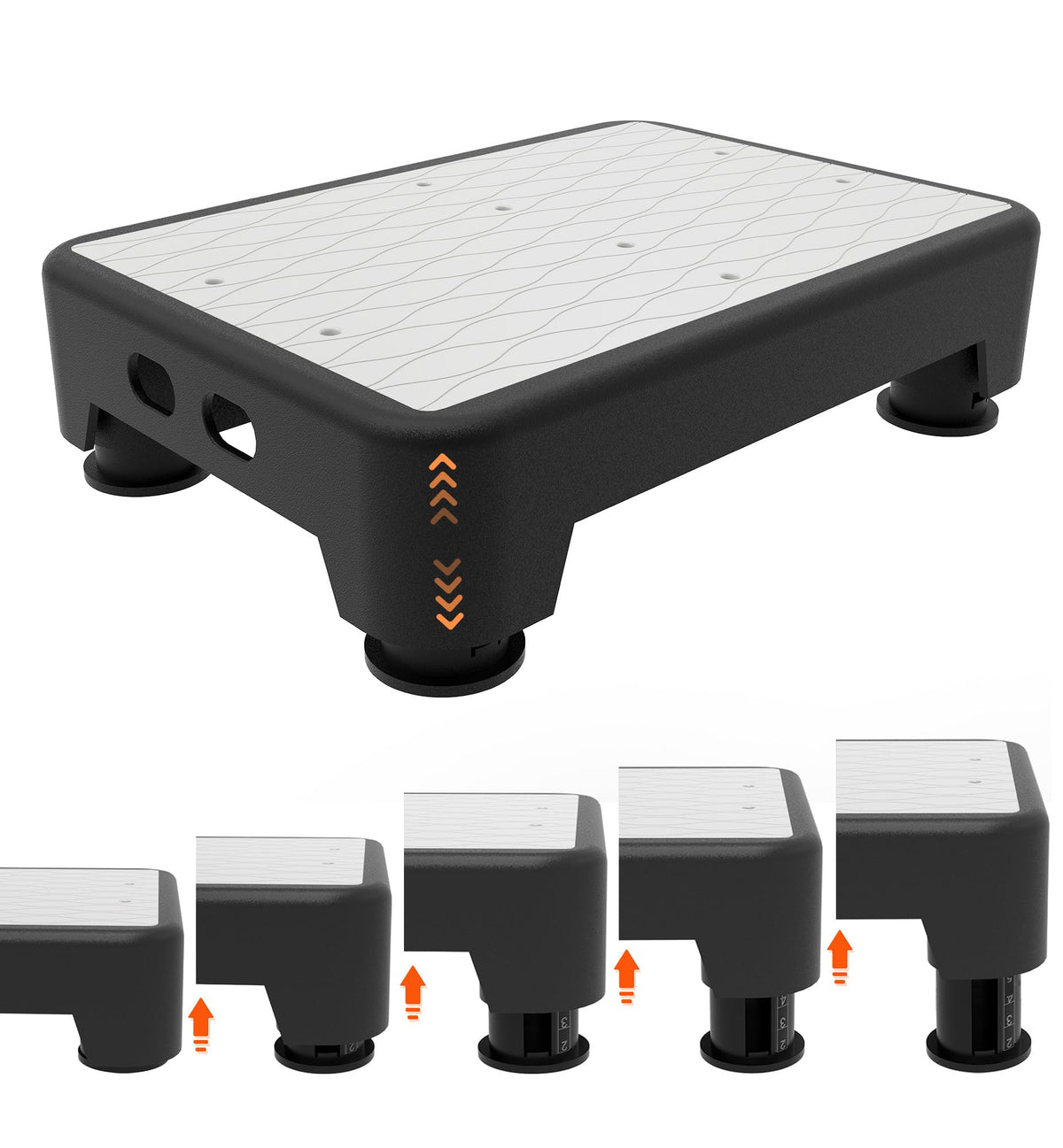 Liftoza 5-level Adjustable Step Stool, 700 Lbs Capacity Safety Bed Step for Seniors, Exercise Setp Platform, Portable Stair Assist for Elderly,