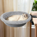 IPOW Heavy Duty Steel Frame 180° Rotating Cat Desk Bed Semi-Circular Cat Bed, Soft Faux Rabbit Fur Material, Suitable for Various Desktops-Maximum Hold Up to 40lb