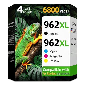 962xl Ink Cartridges Combo Pack Replacement for HP 962 XL HP962XL Work for HP OfficeJet Pro 9015e 9010 9012 9012e 9018e 9025e 9015 9018 9025e 9025 9020 9022 Printer(Black, Cyan, Magenta, Yellow)4-Pack