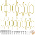 14 Pack Plate Hangers for Wall Display, 6/8/10/12 Inch Invisible Stainless Steel Plate Holders with Wall Hooks, Fit 5.5–12.5 Inch Decorative Plates, Plate Display Hangers for Home Wall Decor, Gold