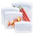 Stasher Silicone Reusable Food Storage Bags, 4-Pack, Reusable Freezer Bags, Microwave, Dishwasher, Oven Safe, Sous Vide, Premium Lunch Containers, Eco Friendly, Snack Bags, Food-safe Silicone, Clear | Reusable Food Bags
