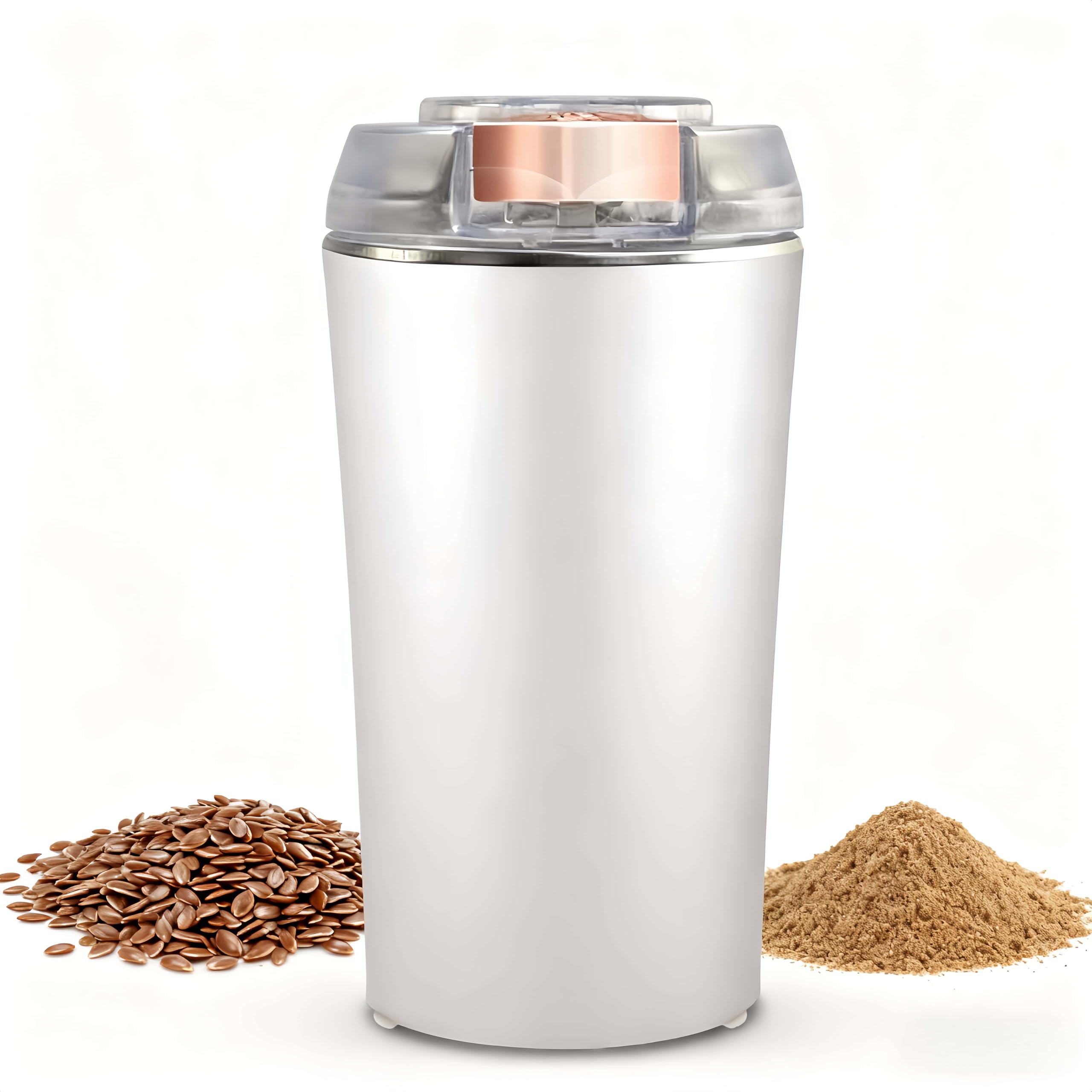 Flax Seed Grinder Electric Small - Compact Plug-In Spice and Seed Mill for Chia, Coffee, and Herbs | Mini Electric Grinder for Kitchen Countertop Use