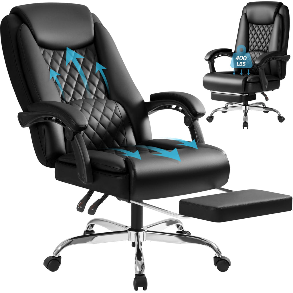 Homall Executive Home Office Chair with Lumbar Support,400lbs Adjustable Ergonomic High Back Office Chair Reclining Managerial Chair for Home