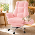 Homzolva Big and Tall Office Chair with Footrest & Flip Armrests, Pink