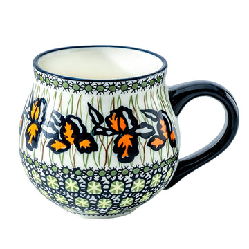 ALMA 12oz Orange Irene Handpainted Ceramic Coffee Cup