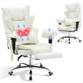 Tonghuas 3d Kneading Massage Heated Office Chair with Foot Rest, 90-135° Reclining & Adjustable Armrest Desk Chair with Lumbar Pillow,