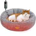 Heated Cat Bed for Indoor Cats, 20’’ Electric Cat Heated Bed Pet Warming Bed for Cats and Small Dogs, Washable Calming Round Donut Pet Bed with Heating Pad, Indoor Use