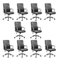 Office Desk Chair, Leather Conference Room Chairs with Wheels, Modern Executive Office Chairs Adjustable Height, Ergonomic Swivel Rolling