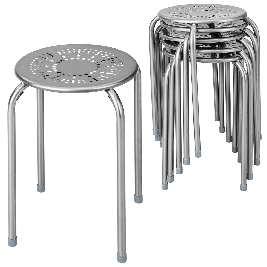 Powerstone Stackable Stools 6 Pack, Portable Metal Stacking Stools for Classroom Round Nesting Chairs Flexible Seating for Home Office School,
