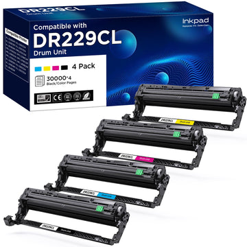 Compatible DR229CL Drum Unit (NOT Toner) Replacement for Brother DR-229CL DR229 TN229XL Work for MFC-L3720CDW MFC-L3765CDW MFC-L3780CDW HL-L3220CDW HL-3280CDW HL-L3295CDW Printer (4 Pack)