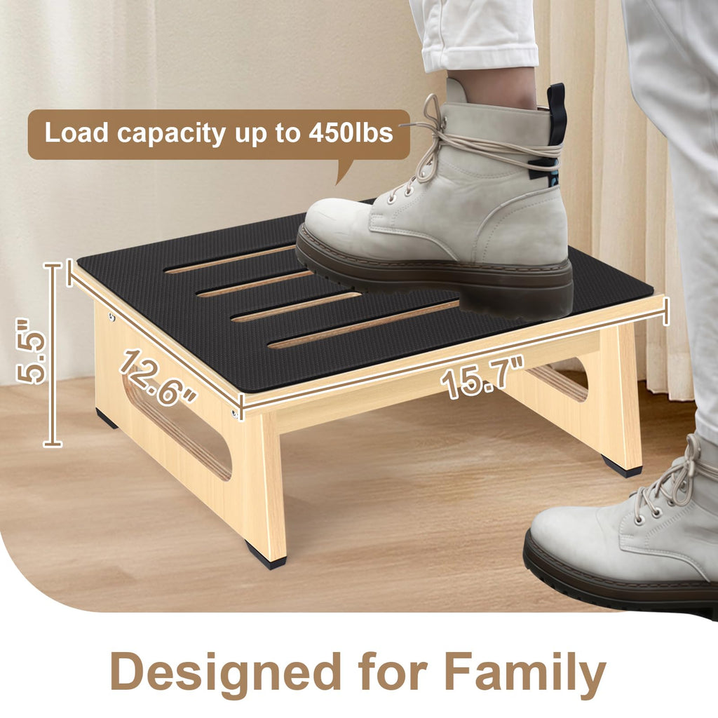 Step Stool, Bed Steps for High Beds for Adults with Non-slip Rubber Stepping Surface and Handles, 450 Lbs Capacity for Bedroom Kitchen