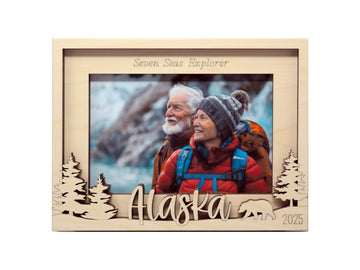 Personalized Alaska Picture Frame, Bear Design