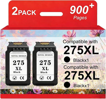 275XL TR4720 TS3720 Black Ink Cartridge Replacement for Canon Ink 275 275XL Black PG-275 PG-275XL Works for PIXMA TR4720 TS3720 TS3500 TS3522 TS3520 TS3722 TR4700 TR4722 TR4723(2 Black)