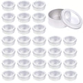 Metal Tin Cans - 2 Ounce Round Empty Containers with Clear Top for Cosmetics Crafts Food Storage Party Favors (30)