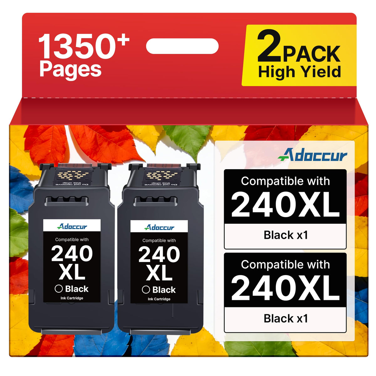 240xl Black Ink Cartridge Replacement for Canon 240XL Black Ink Cartridge High Yield for Canon MG3620 Ink Cartridges PIXMA MG3620 MG4120 MG3520 TS5120 MG3220 MG3222 MG3120 MX472 (2 Black for PG-240)