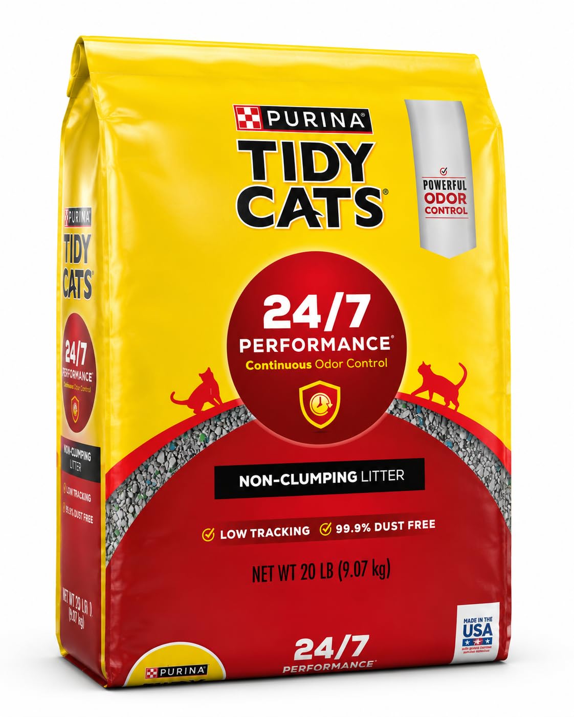 Cat Litter Non Clumping 20 lb Bag, 24 * 7 Odor Control Formula for Multi Cat Homes