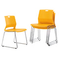 Sidanli Yellow Stacking Chairs-set of 4, 21 inches (L) x 22 inches (W) x 32 inches (H)