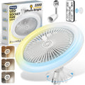 Adjustable Socket Fan Light with Remote and Extender, 2200LM Enclosed LED Light Bulb Fan, Small Screw in Ceiling Fan, Mini Socket Air Light for Bedroom Garage, Wireless Small Ceiling Fans with Lights