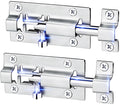 FATLODA 2 Pack Barrel Bolt Latch, 3 Inches Slide Latch Lock, Thickened Stainless Steel Sliding Locks for Door, Brushed Finish Sliding Bolt Lock Latches with 12PCS Screws