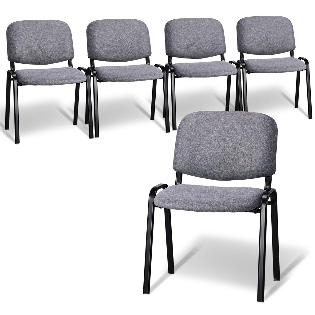 Vingli 5-pack Waiting Room Chairs, Stackable Chair for Office, Fabric-grey