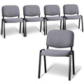 Vingli 5-pack Waiting Room Chairs, Stackable Chair for Office, Fabric-grey