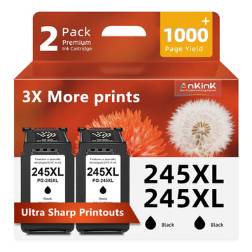 Ankink 245XL Ink Cartridge Replacement for Canon Ink 245 PG-245 XL PG245XL Black Ink for Cannon Pixma MX490 TR4520 TS3322 TR4522 TR4500 TS3122 TS3300 MX492 MG2522 MG2500 TS3320 TS3100 Printer, PG245