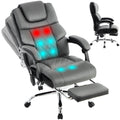 Sleekjtre Massage Office Chair with Heat & Footrest,heated Comfy Reclining Desk Chair with Vibration,executive Big and Tall Chairs for Heavy