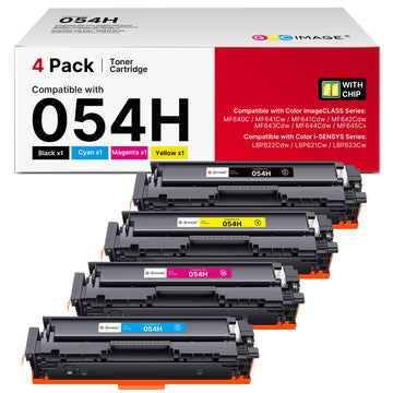 054H 054 Toner Replacement for Canon 054H 054 Toner Cartridge Set work with Canon MF642Cdw Toner Cartridges for Color imageCLASS MF644Cdw MF642cdw MF641Cw LBP622Cdw, 4 Pack CRG-054H Cartridge 054