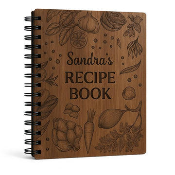 Mom Gifts for Mother's Day - Blank Recipe Book to Write in Your Own Recipes – Personalized Wooden Cover Recipe Binder for Handwritten Recipes – Custom Cookbook Gift for Mom