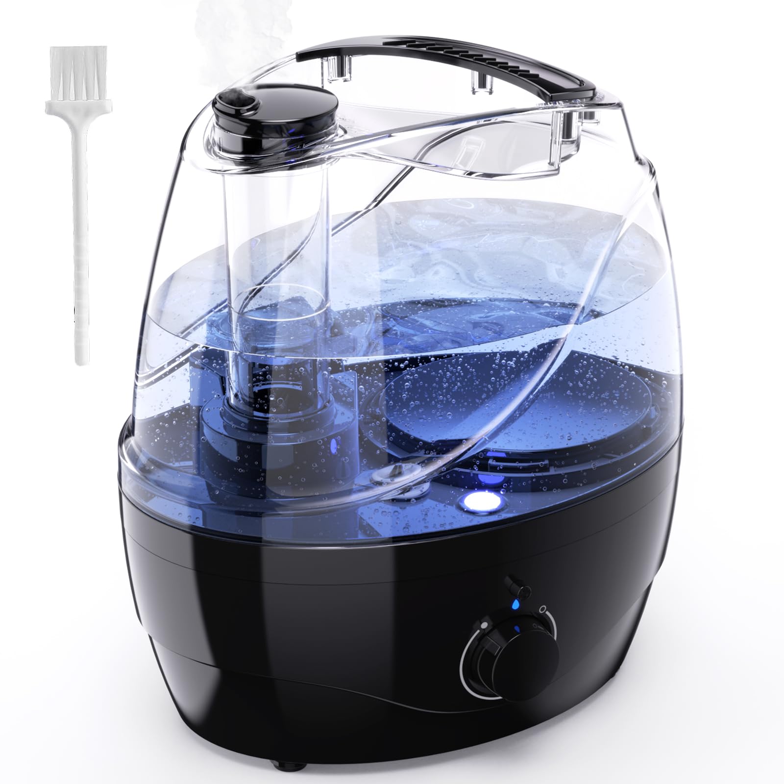 Humidifiers for Bedroom and Large Room, 2.2L Cool Mist Humidifier for Baby, 30 Hours with Whisper-Quiet Operation, Adjustable 360° Rotation Nozzle, Night Light Function, BPA Free