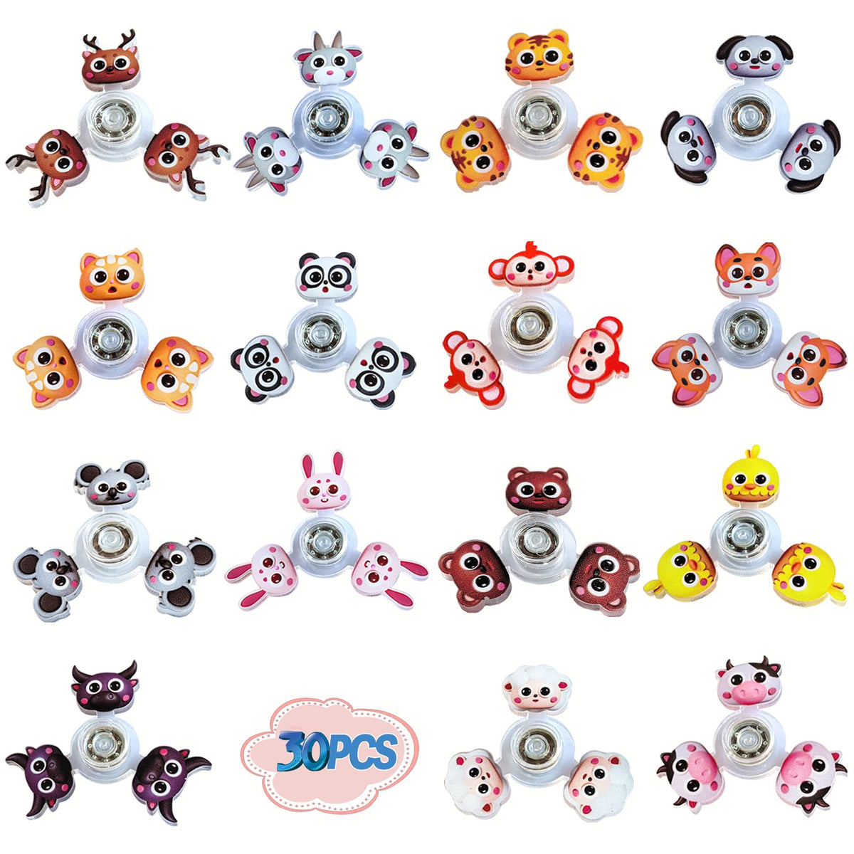 30 Pack Fidget Spinner Toys Mini,Party Favors Gifts Christmas Stocking Goodie Bag Stuffers Sensory Toys for Kids Adults Teens ADHD Anxiety Stress Relief,Treasure Box Toy for Classroom Prizes Supplies