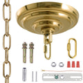 5-5/16 Inch Light Canopy Kit with 6 Feet Hanging Chain, Heavy Duty, Replacement Cover Plate for Chandelier, Pendant Light, Swag Light, Ceiling Fan, Flower Basket or DIY Projects (Brass)