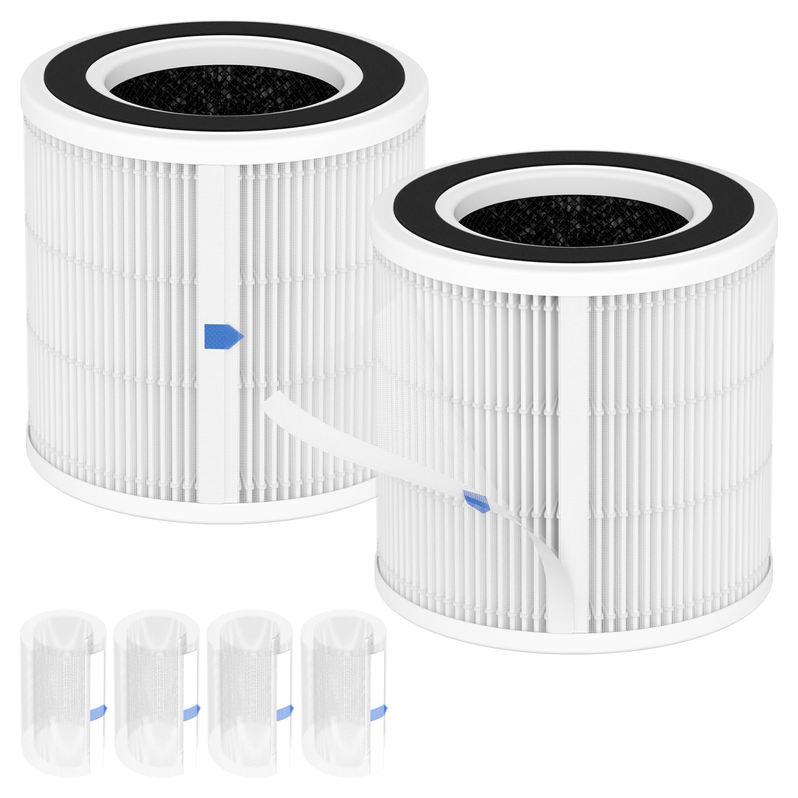 2 Pack H7129 H7128 Replacement Filter Compatible with GoveeLife H7129 H7128 Smart Air Purifiers, 3-in-1 H13 True HEPA Filters for Govee Air Purif-ier, 4 Extra Pre-Filters