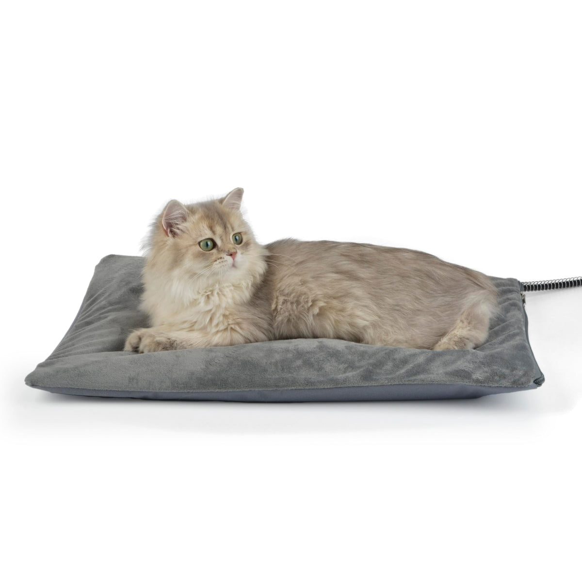 Outdoor Heated Cat Bed, Soft Pet Heating Pad with Steel-Wrapped Cord, Outside Pet Warmer for Feral Cats and Dogs, 19.7" x 15.7", 40 Watts
