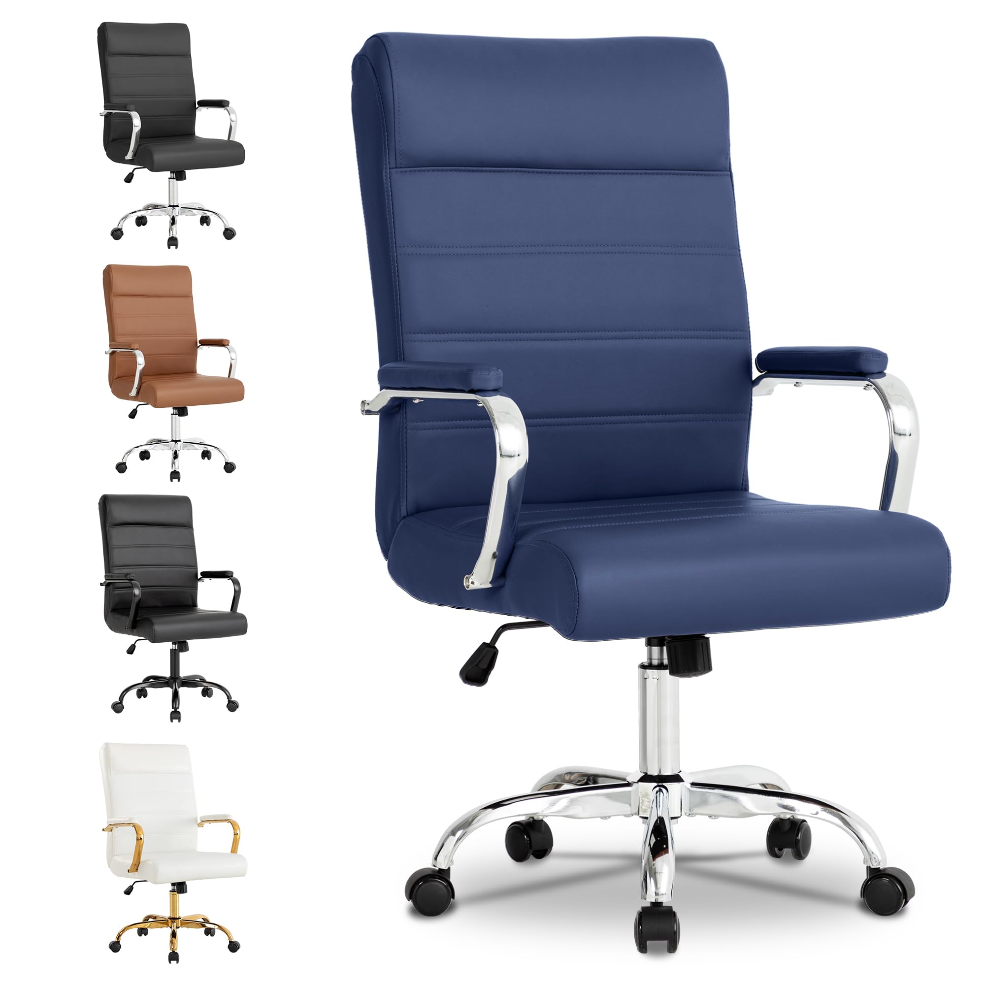 Bowthy Modern Office Desk Chair, Conference Room Chairs, High Back Ergonomic Home Ofiice Chair, Adjustable Height Swivel Executive Computer