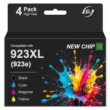 923XL 923e Ink Cartridges Combo Pack for HP Office Jet Pro 8130e 8125e for HP 923 923e 923XL HP923 Ink Cartridges Black and Color Work with HP Printers 8120e 8125e 8130e 8135e 8138e 8139e, 4 Pack