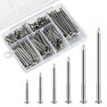 Wensilon 430pcs Stainless Steel 304 Nails Kit, Hanging Nails Kit, Wall Nails Kit, Dowels Kit, Long Nails Kit