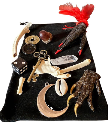 Bone Throwing Divination kit – Bone kit – Osteomancy- Divination – Voodoo – Hoodoo – Witchcraft – Oddities – Folk Magic