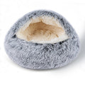 Cat Bed for Indoor Cats, Calming Cozy Cave with Self-Warming Plush, Entire Bed Machine Washable & Anti-Slip Base, Breathable Pet Bed for Small Cats&Dogs All Seasons (Grey, 22 * 22inch)