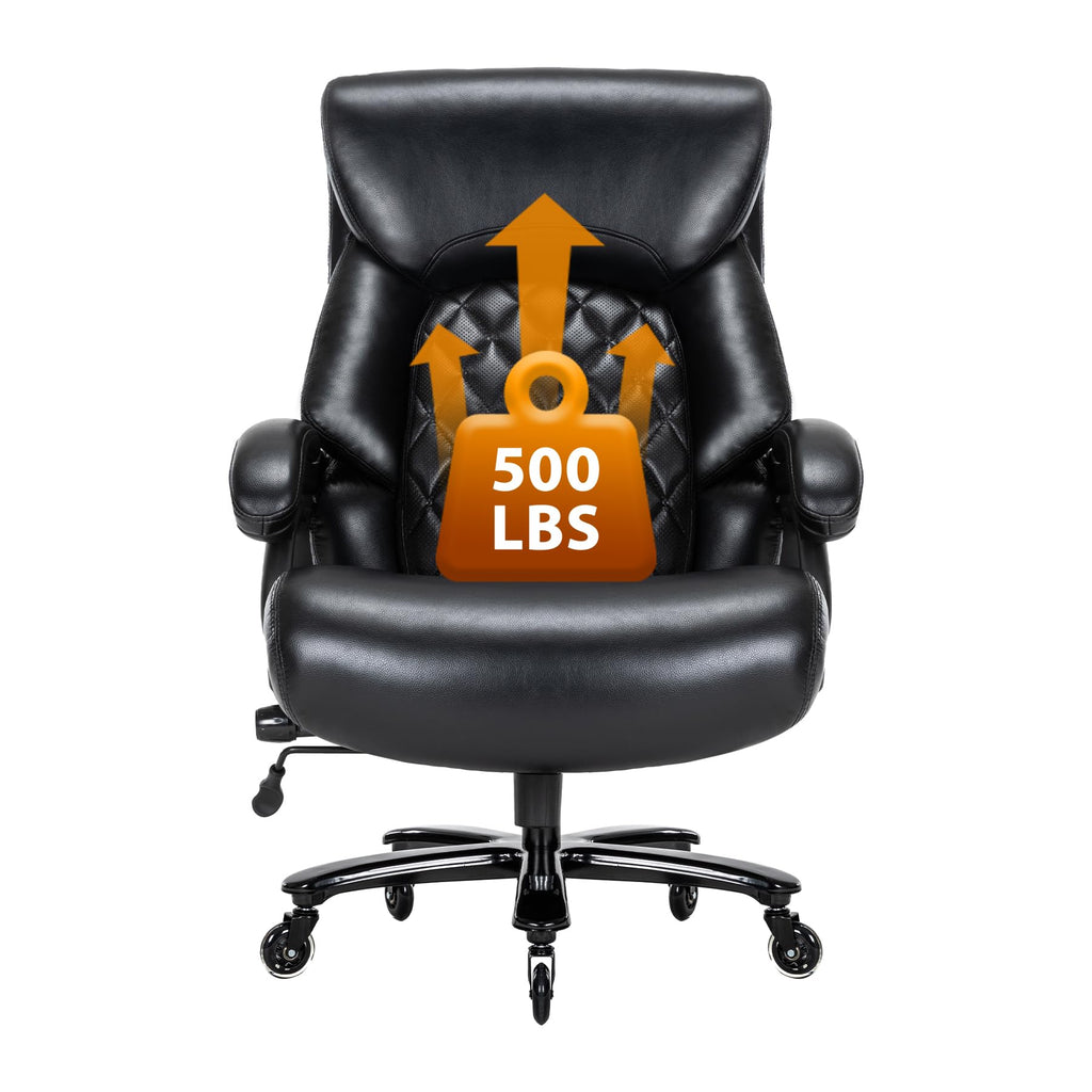 Big and Tall Office Chair for Heavy People, 500lbs High Back Extra Wide Heavy Duty Executive Office Chair Comfortable for Home Office, Large