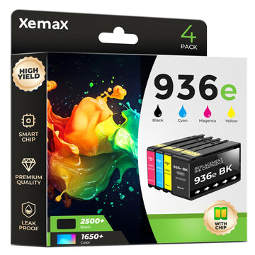 936 936e Ink Cartridges 4 Pack (New Chip) Compatible with OfficeJet Pro 9125e 9135e for HP 936 936e 936xl Ink Work for OfficeJet 9122e Pro 9110b 9125e 9128e 9130b 9135e, Wide Format 9720e 9730e