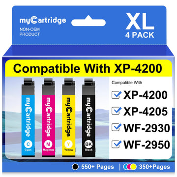 myCartridge Remanufactured Ink Cartridges Replacement for 232XL Ink Cartridges Combo Pack Compatible with XP-4200 XP-4205 WF-2930 WF 2950 Printer,4 Pack (BK/C/M/Y)