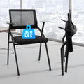 Clatina Stackable & Foldable Office Chairs with Ergonomic Lumbar Support and Thickened Seat Cushion, Folding Mesh Fabric Reception Guest Chair