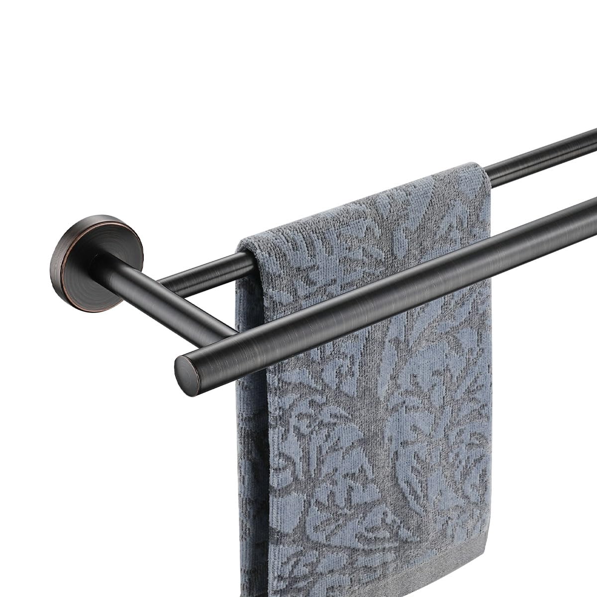 JQK Double Towel Bar Oil Rubbed Bronze, 20.5 Inch 304 Stainless Steel Thicken 0.8mm Towel Rack Bathroom, Towel Holder ORB Wall Mount, Useable Length 18 Inch, TB100L18-ORB