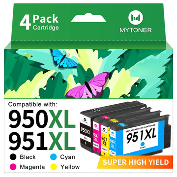 MYTONER 950XL 951XL Ink Cartridges Combo Pack Replacement for hp 950 951 Ink cartridges Combo Pack Work with HP OfficeJet Pro 8600 8610 8615 8620 8100 8630 8660 8640 276DW 251DW Printers (4Pack)