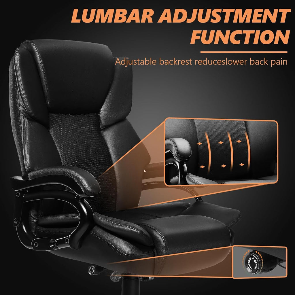 Indulgear Big and Tall Office Chair with Gel Seat Cushion,heavy Duty Office Chair for Heavy People, High Back Executive Computer Chair with