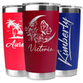 Personalized 20 oz Engraved Tumbler – Custom Name Stainless Steel Insulated Travel Cup, Double-Wall, Keeps Drinks Hot & Cold, Durable Powder-Coated Coffee Mug – Gift for Him, Her, Made in USA.