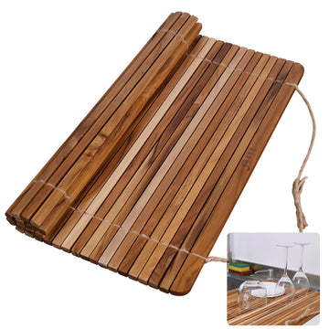 HTB Over Sink Dish Drying Rack 17.8'' x 16.1” Teak Wood