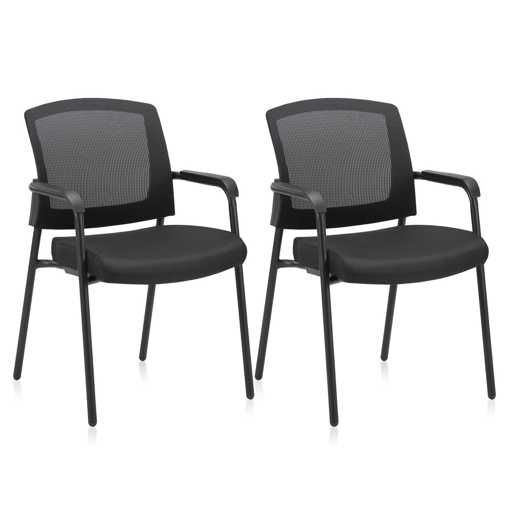 Clatina Office Reception Guest Chair Mesh Back Stacking with Ergonomic Lumbar Support and Thickened Seat Cushion for Waiting Conference Room