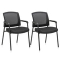 Clatina Office Reception Guest Chair Mesh Back Stacking with Ergonomic Lumbar Support and Thickened Seat Cushion for Waiting Conference Room
